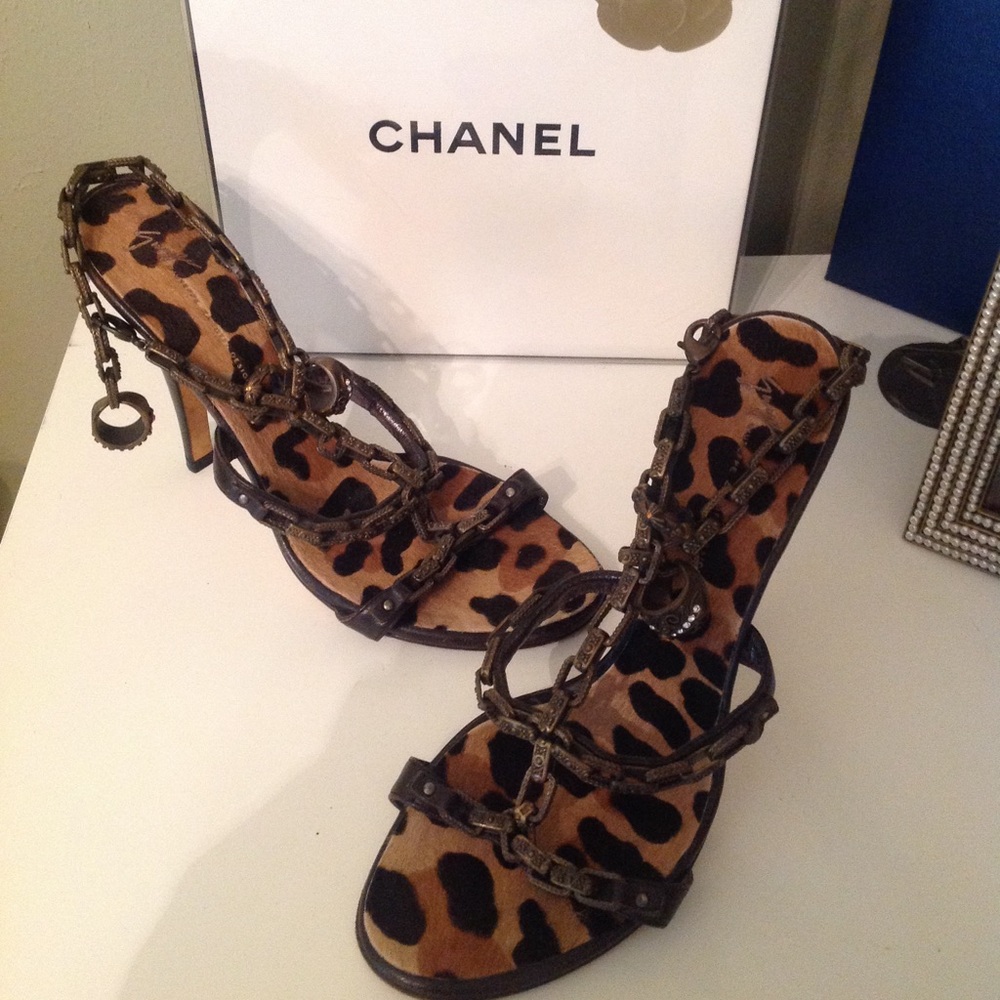 Giuseppe Zanotti Animal print Jewel chain Heel 7